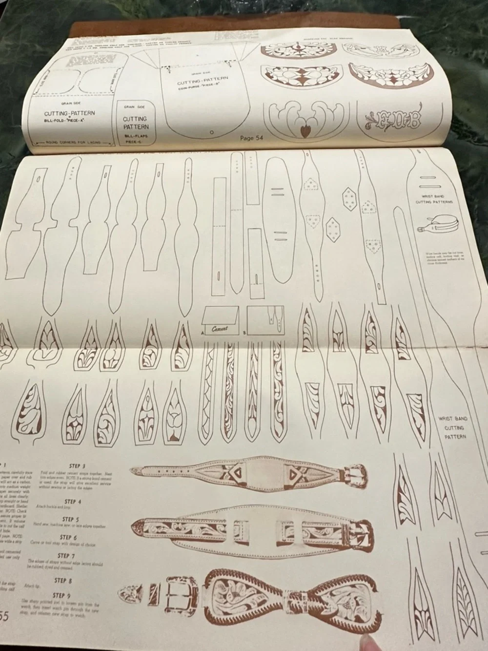 1976 F.O. BAIRD Leatherworking Tech Patterns carvings projects Artisans 24x12